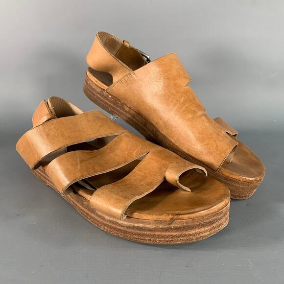 MARSELL Size 7.5 Brown Tan Strappy Flats - Picture 1 of 8